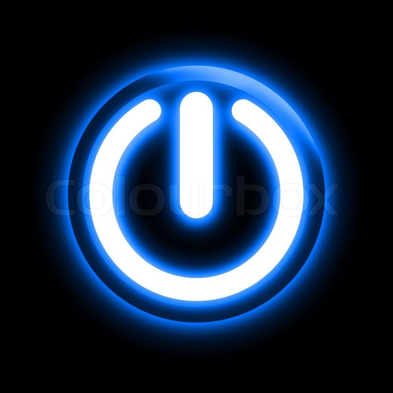 glowing power button stock