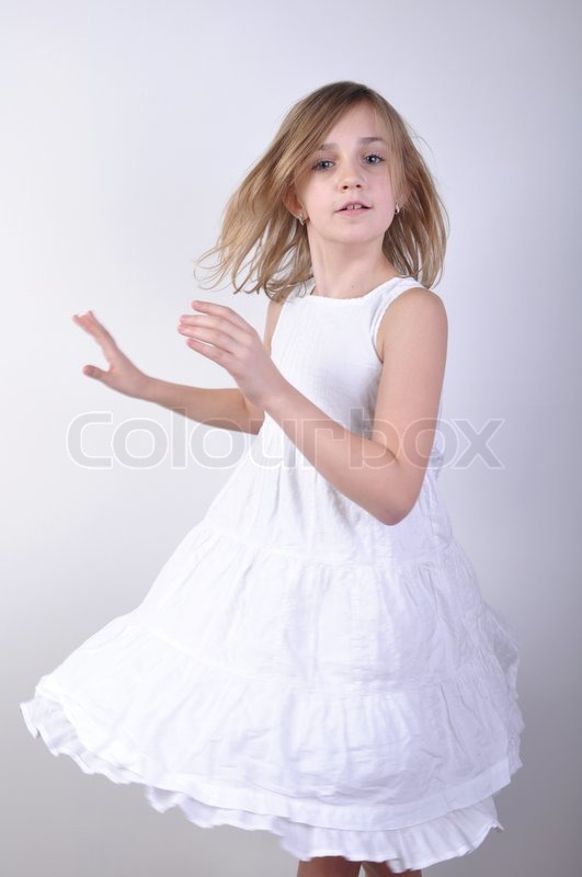 Girl White Dress 