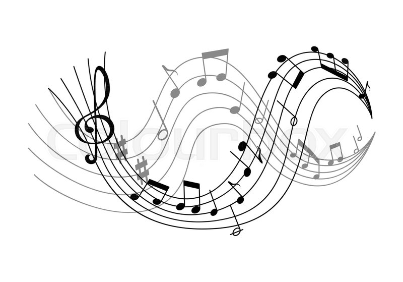 Music Notes On Scale Vector Banner Stock Vector Colourbox
