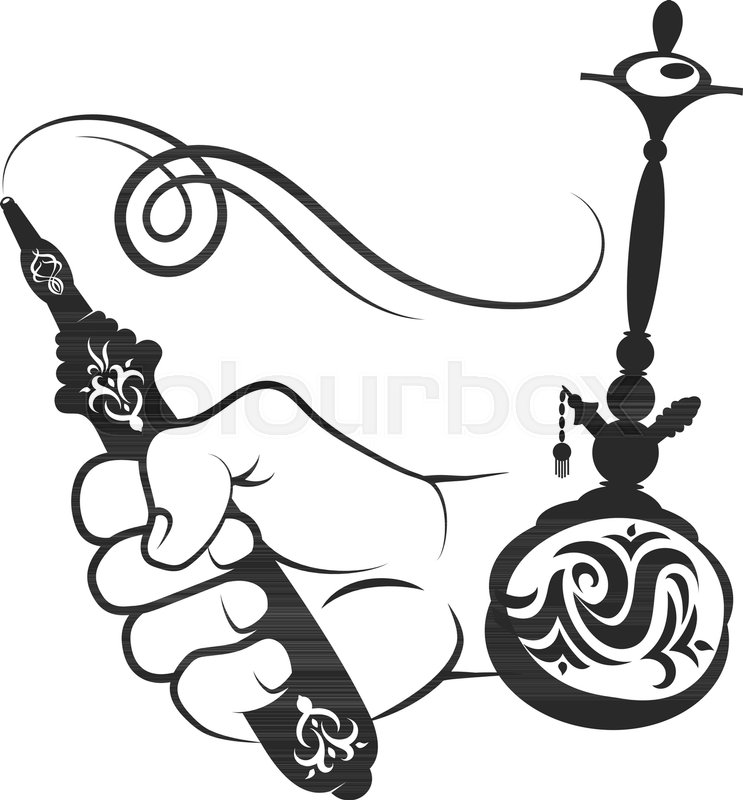 Hookah Shisha Smoking Relax Hand Stock Vector Colourbox