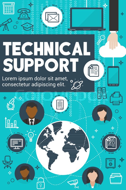 Technical Support Banner For Customer Stock Vector Colourbox