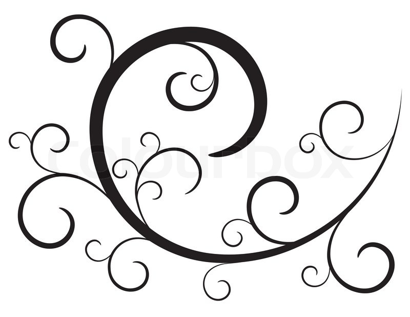 Black decorative ornament on white Stock Vector Colourbox