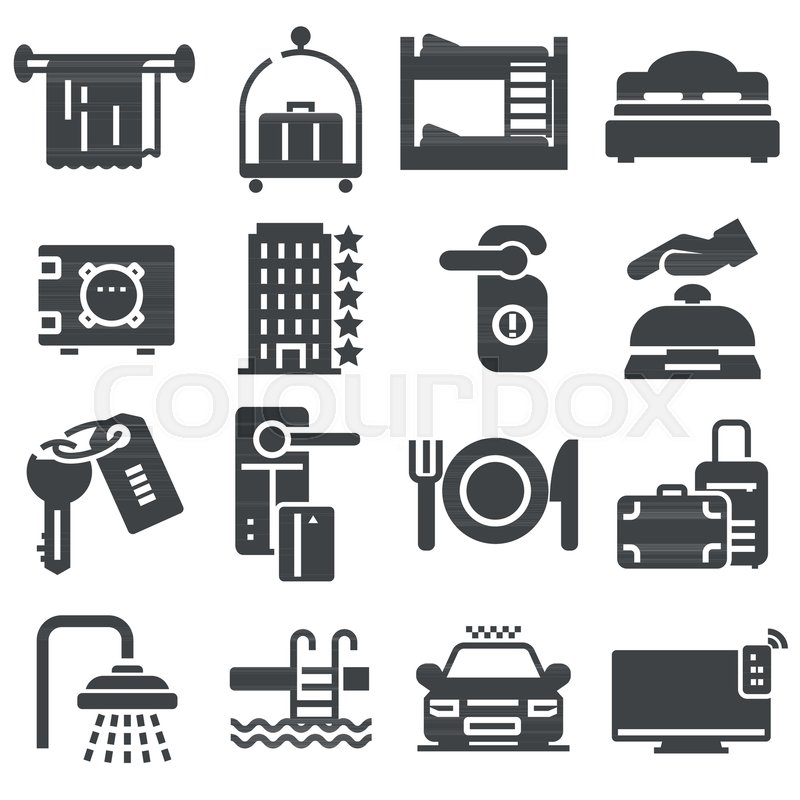 hotel service hotel icons set vector stock vector colourbox hotel icons