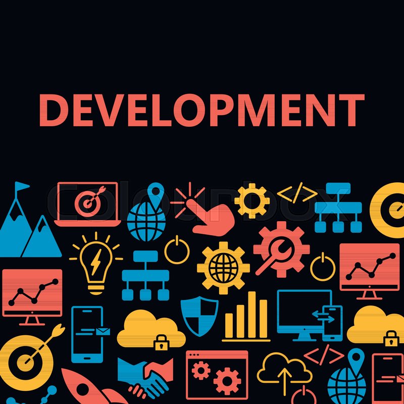 Development Poster With Icons Set Stock Vector Colourbox