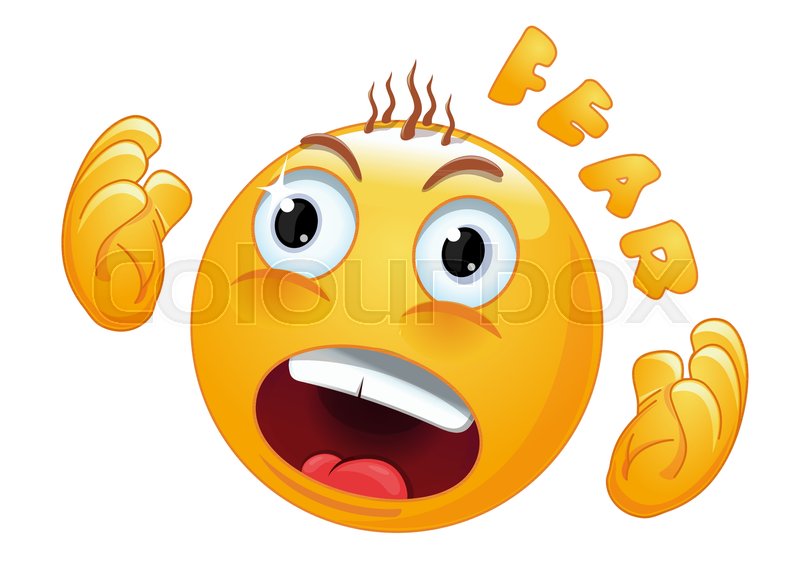 Emoticon face in horror. The | Stock Vector | Colourbox