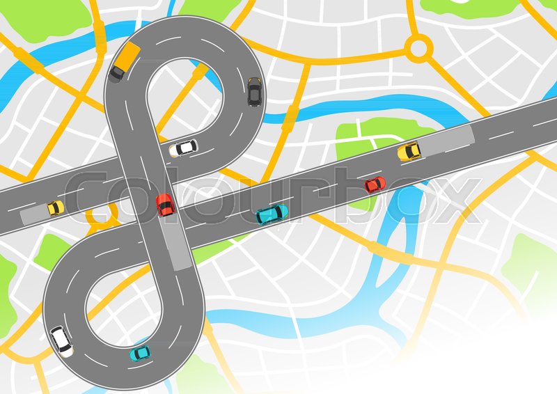 Banner With Top View Of Road Highway Stock Vector Colourbox