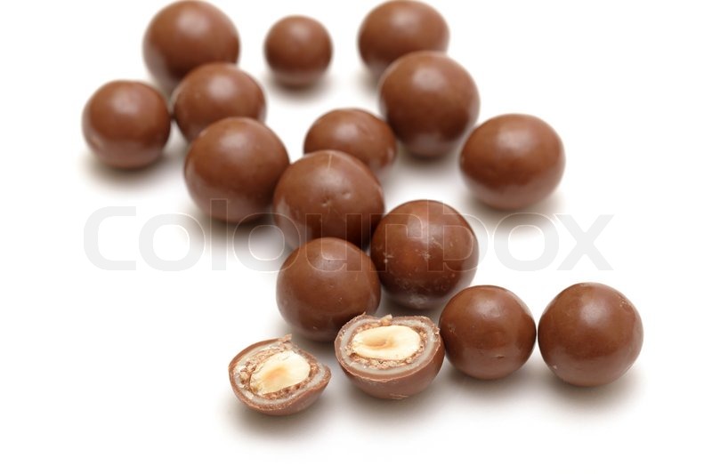 Chocolate balls with nuts Stock Photo Colourbox