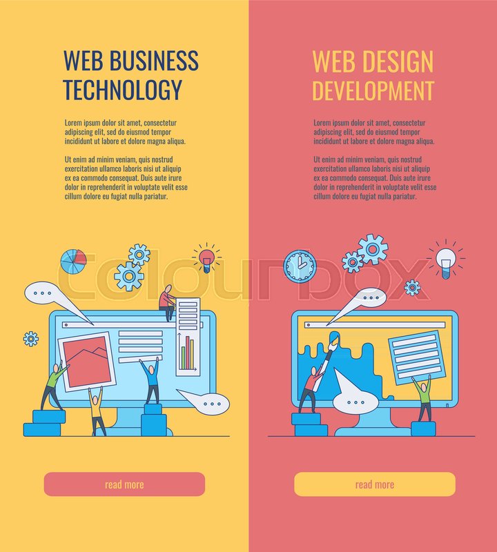 Web Development Vertical Banners Set Stock Vector Colourbox