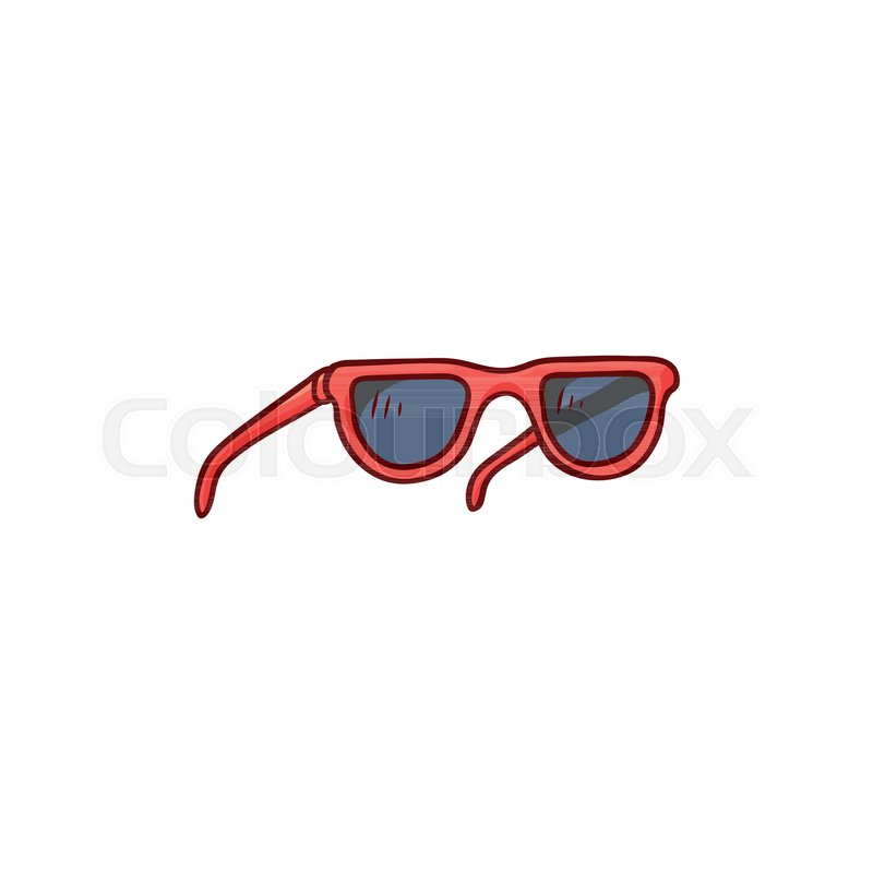 Black Lens Sunglasses With Red Border Stock Vector Colourbox