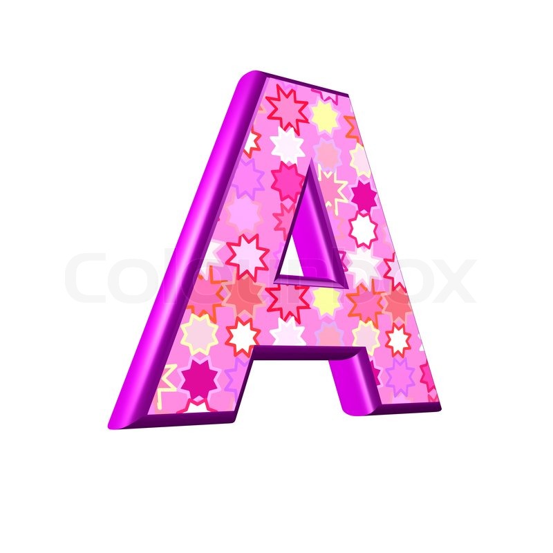 The Letter A On A Pink Background 3d Pink Letter Isolated On A White Background A Stock