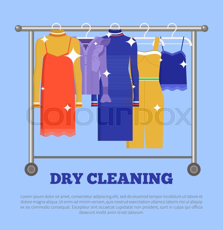 Dry Cleaning Clothing Poster Banner Stock Vector Colourbox