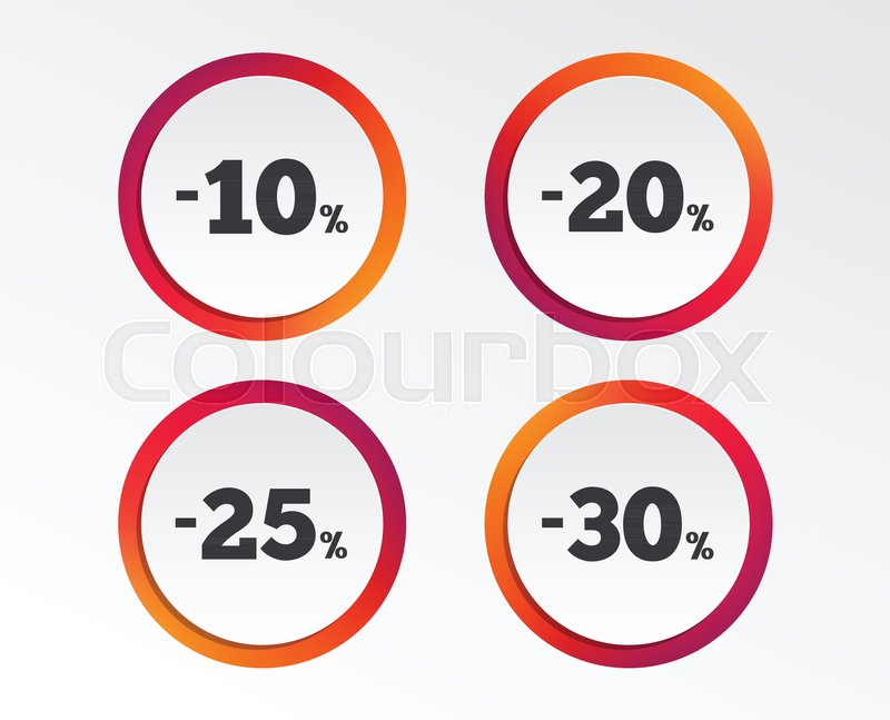 sale discount icons special offer price signs 10 20 25 and 30 special offer signs template