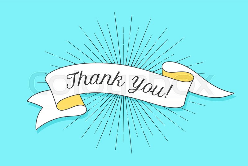 Thank You Vintage Ribbon Banner And Stock Vector Colourbox