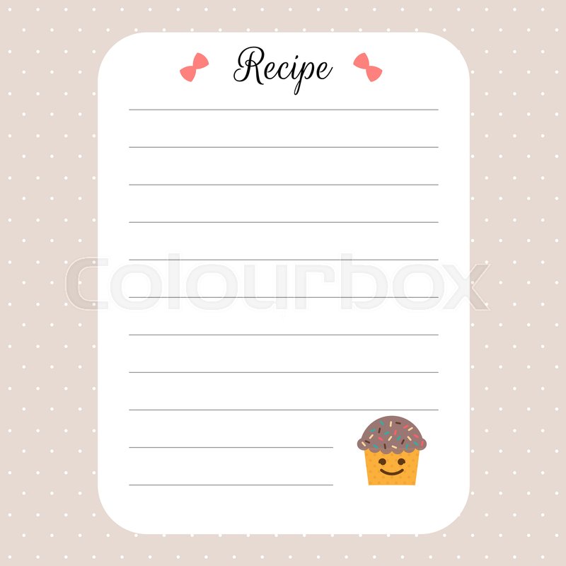 recipe card template cookbook