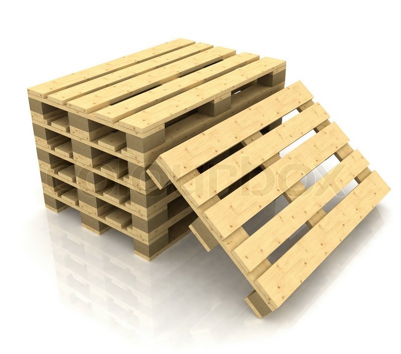 Wooden Pallets On The White Background Wooden Pallets On The White Background