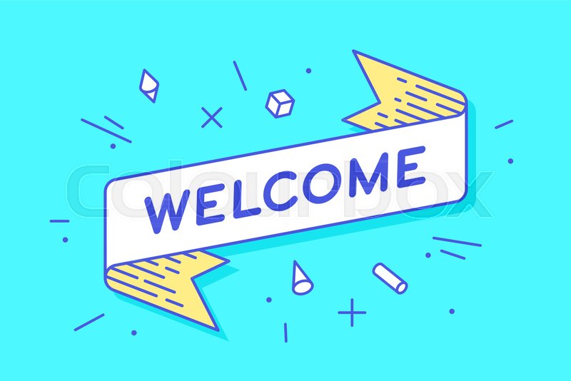 Welcome Vintage Ribbon Banner And Stock Vector Colourbox