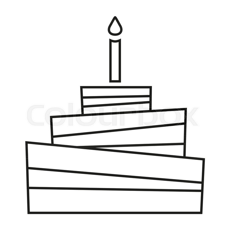 Line Art Black And White Birthday Stock Vector Colourbox