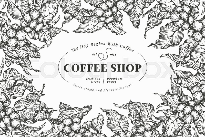 Coffee Tree Banner Template Vector Stock Vector Colourbox