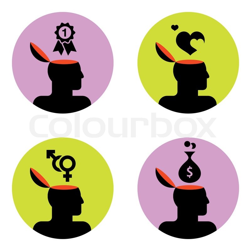 Various icons of open human head | Stock vector | Colourbox