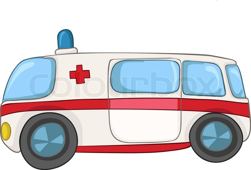 Cartoon Emergency Car Isolated On Stock Vector Colourbox