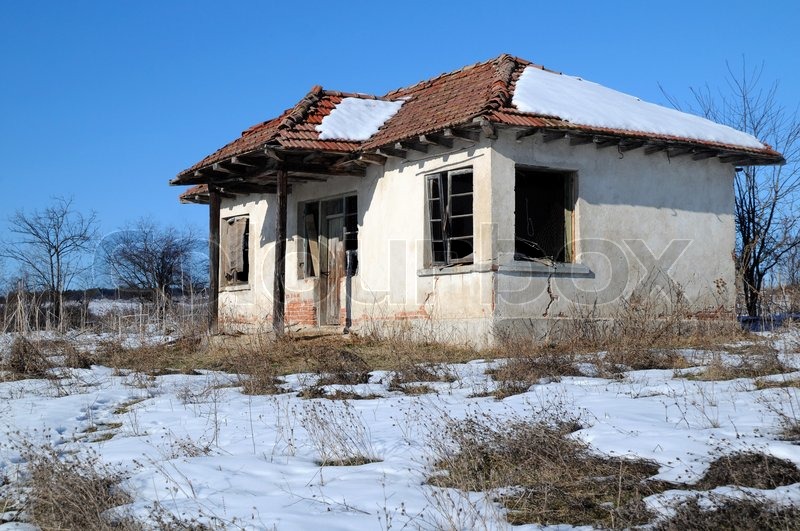 Abandoned house in the middle of nowhere in Bulgaria Stock Photo