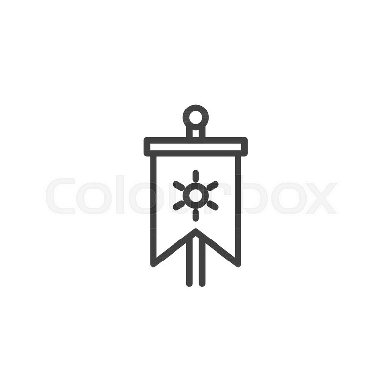 Medieval Vertical Flag Outline Icon Stock Vector Colourbox
