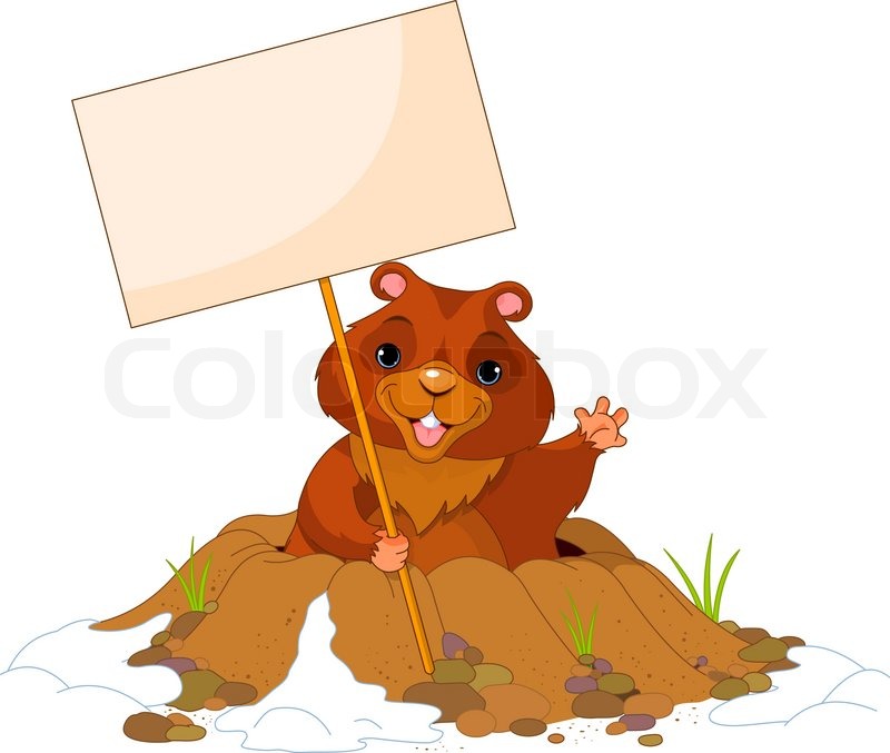 Cute Groundhog Popping Out Of A Hole Stock Vector Colourbox
