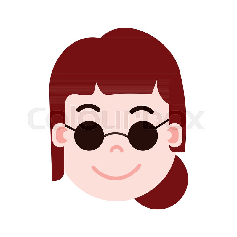 Girl head emoji personage icon with Stock Vector Colourbox