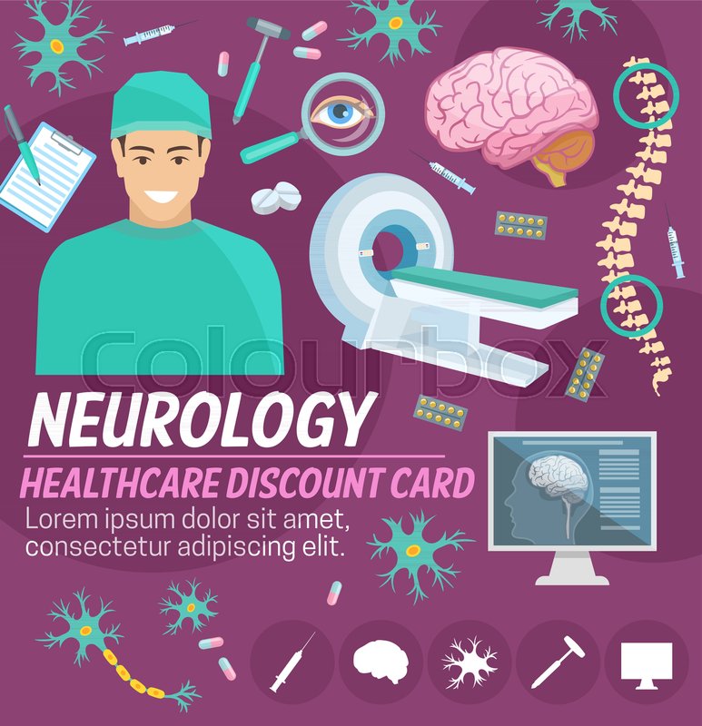 Neurology Medicine Discount Card For Stock Vector Colourbox