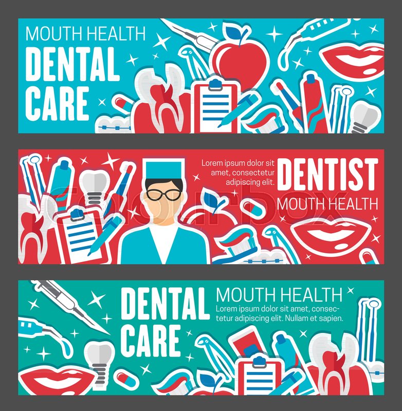 Dentistry Medical Banner For Tooth Stock Vector Colourbox
