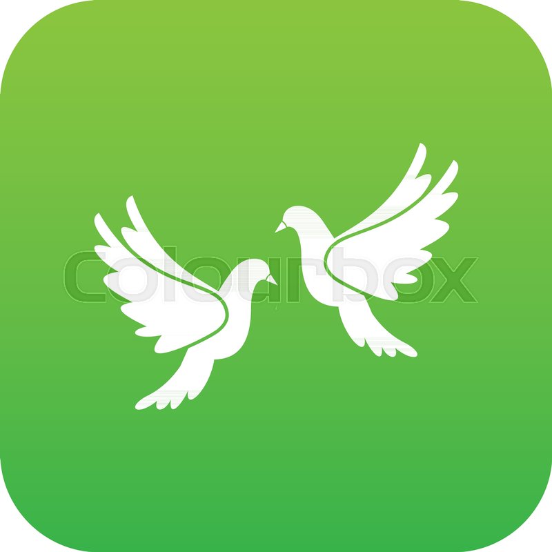 Wedding doves in simple style isolated | Stock vector | Colourbox