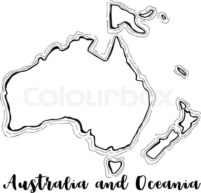 Oceania Map Outline 4895