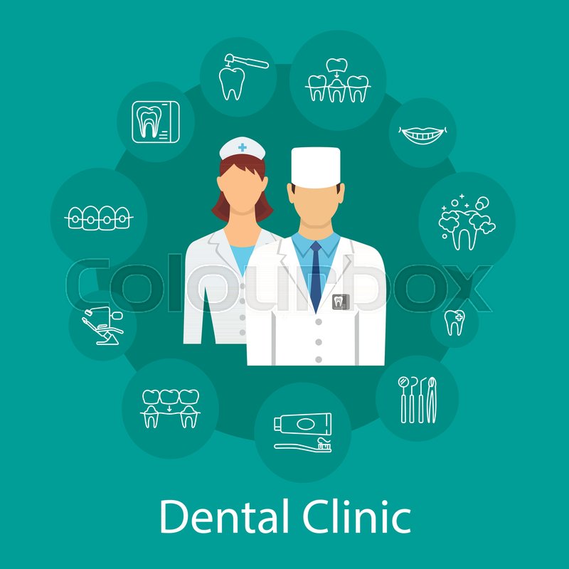 Dental Clinic Banner With Dentists And Stock Vector Colourbox