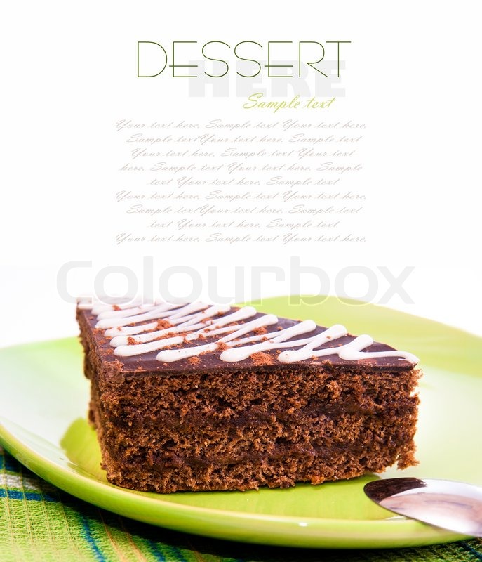 Stück Kuchen auf einem weißen | Stockfoto | Colourbox