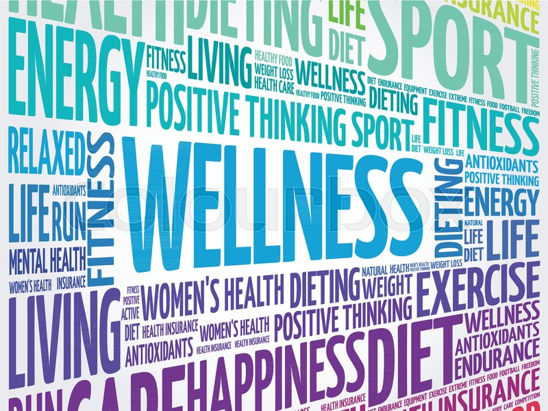 WELLNESS word cloud, fitness, sport, Stock vector Colourbox