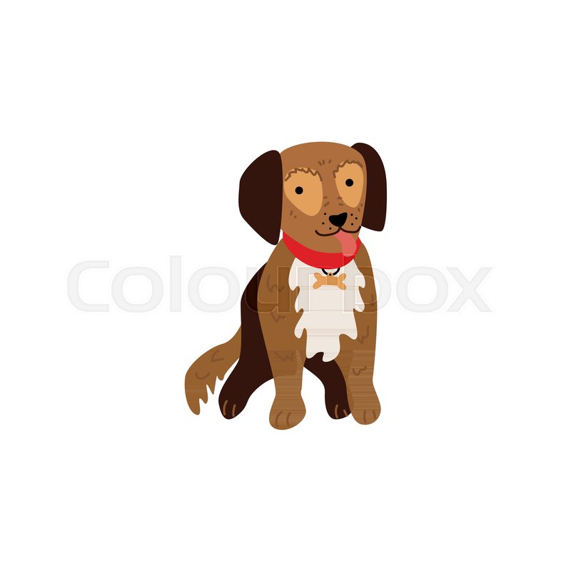 Flat style cute dog animal sitting | Stock vector | Colourbox