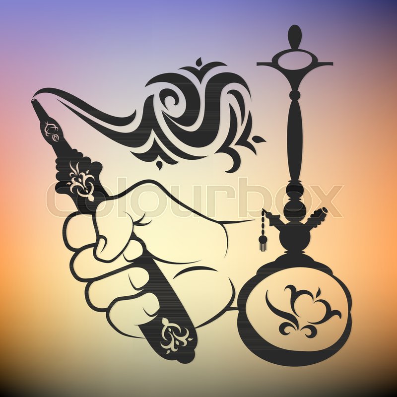 Hookah Shisha Smoking Relax Hand Stock Vector Colourbox
