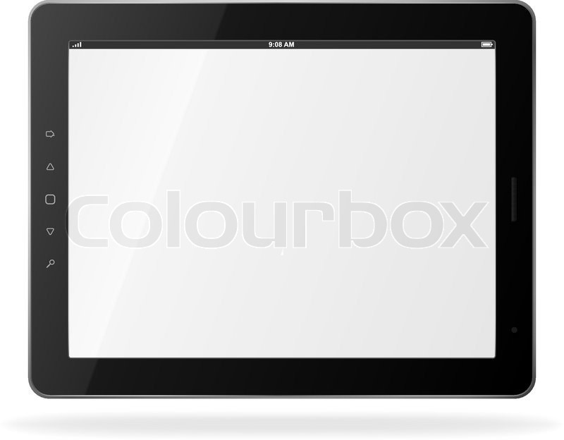 Vector black tablet pc on white | Stock vector | Colourbox