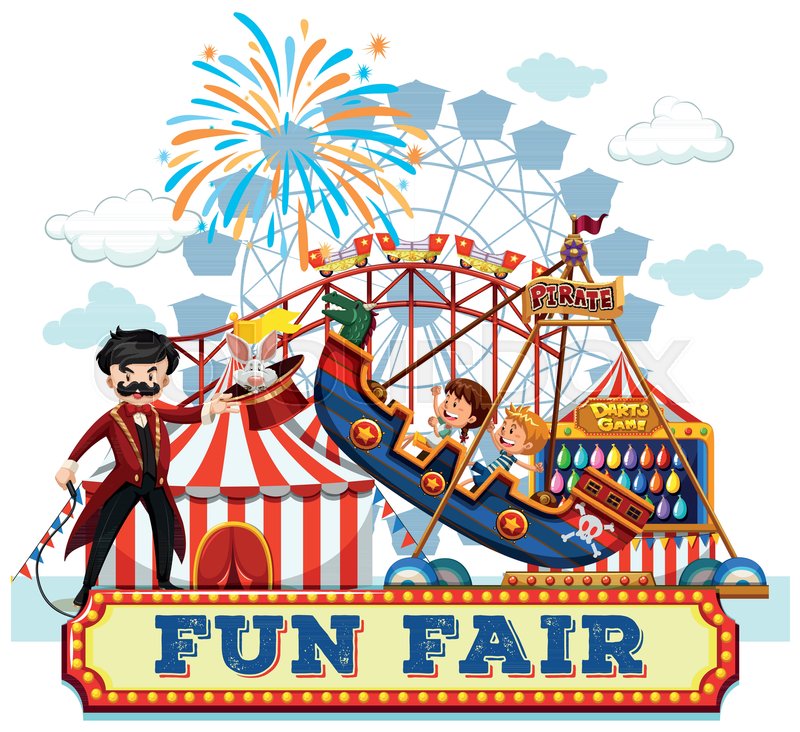 Fun Fair And Rides Illustration Stock Vector Colourbox Fun Fair And Rides Illustration Stock Vector Colourbox