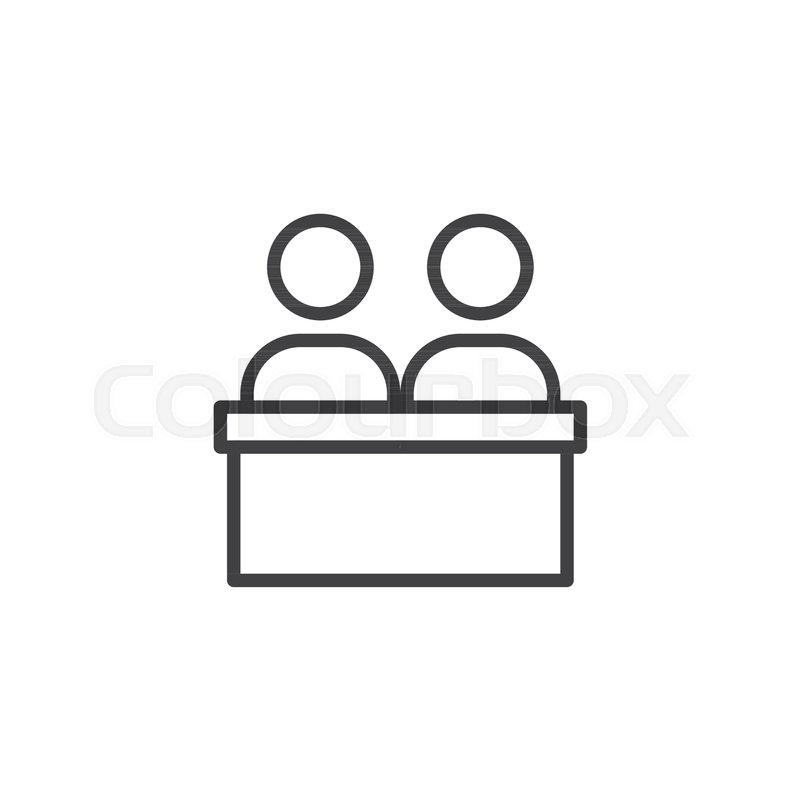 business meeting outline icon linear stock vector business meeting outline