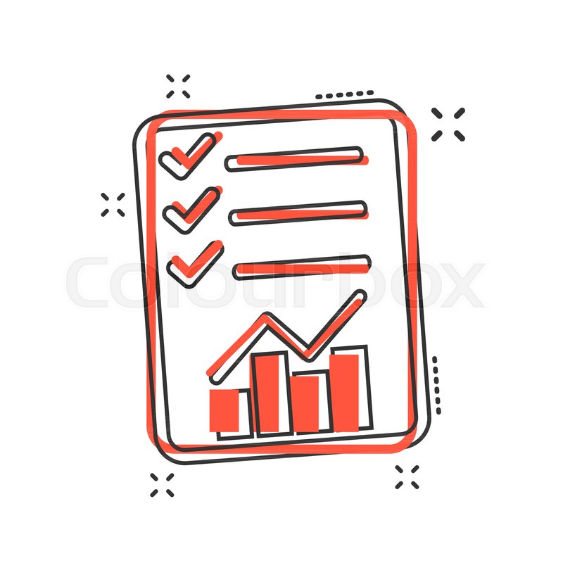 Cartoon Checklist Icon In Comic Style Stock Vector Colourbox