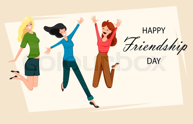 Happy Friendship Day Greeting Card Stock Vector Colourbox