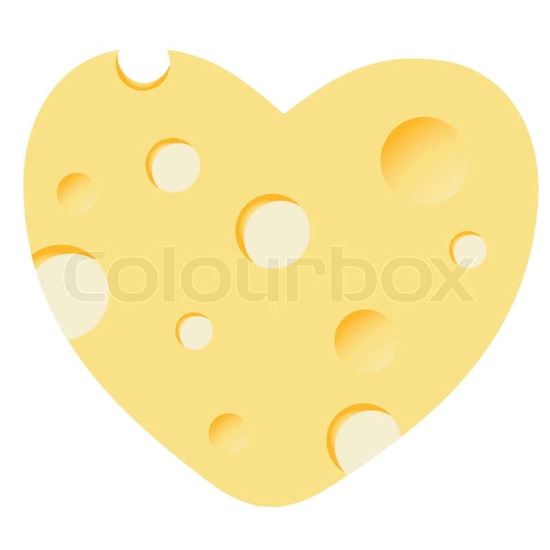 Cheese heart vector illustration Stock Vector Colourbox