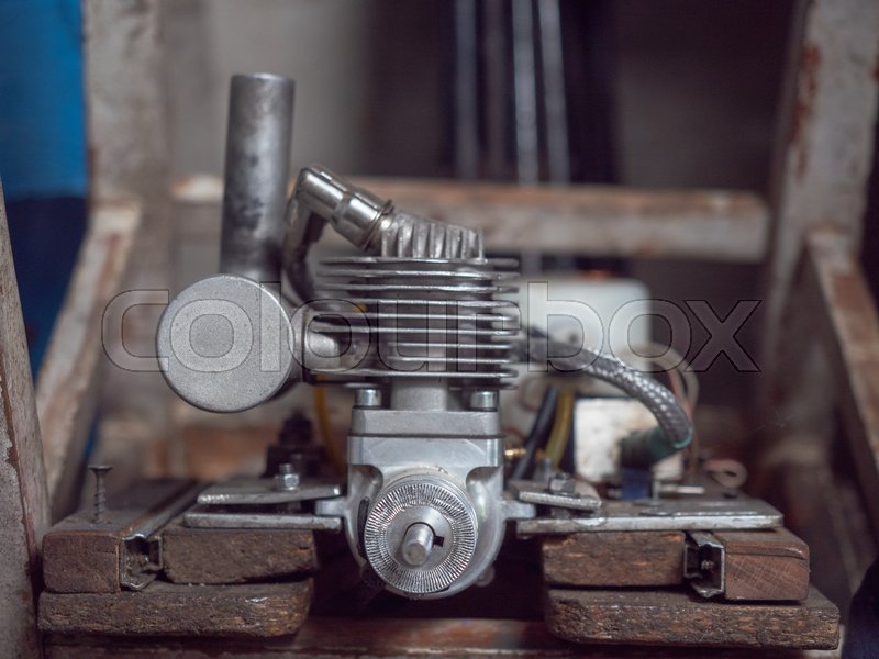 An old mechanic device mounted on Stock image Colourbox