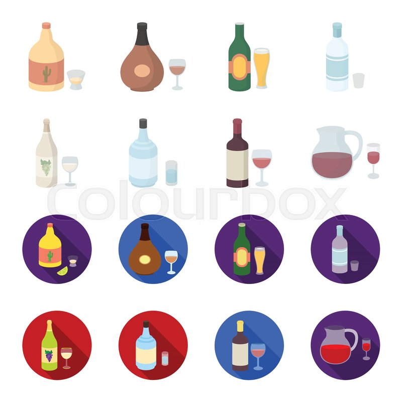 White Wine Red Wine Gin Stock Vector Colourbox