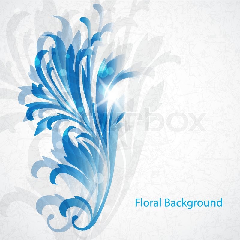 Vintage Blue Floral BackgroundVector Eps10 Vintage Blue Floral BackgroundVector Eps10