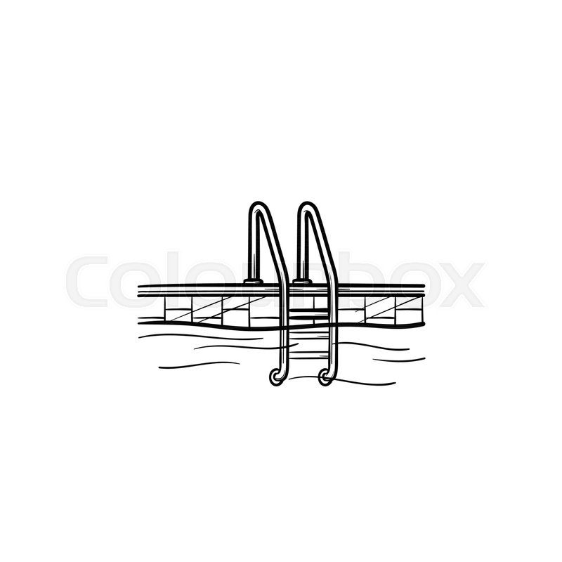 swimming pool ladder hand drawn outline doodle icon sport