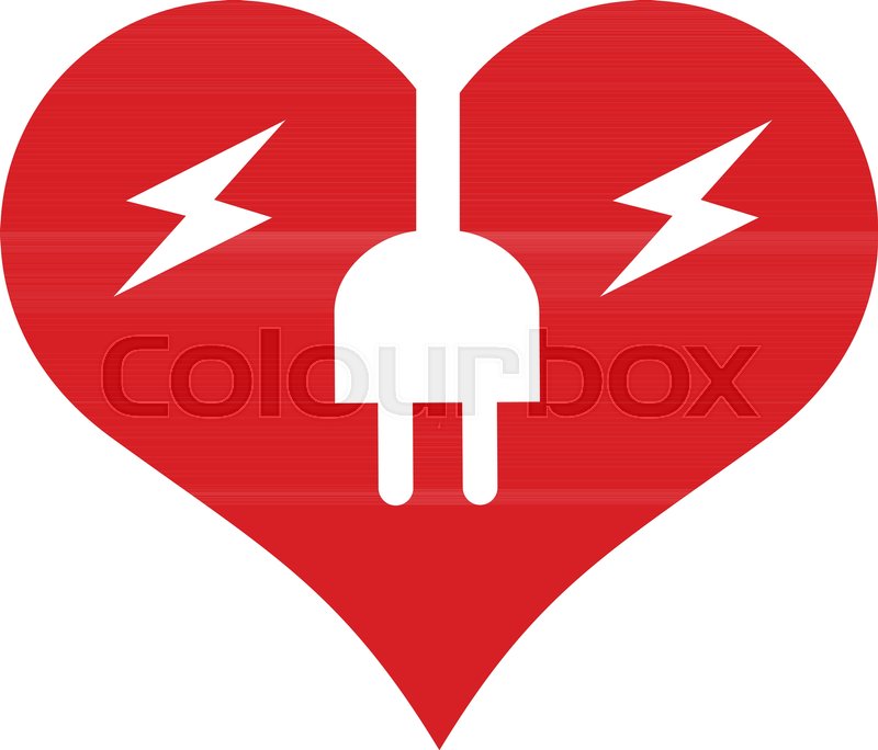 Electric heart icon. Simple Stock vector Colourbox