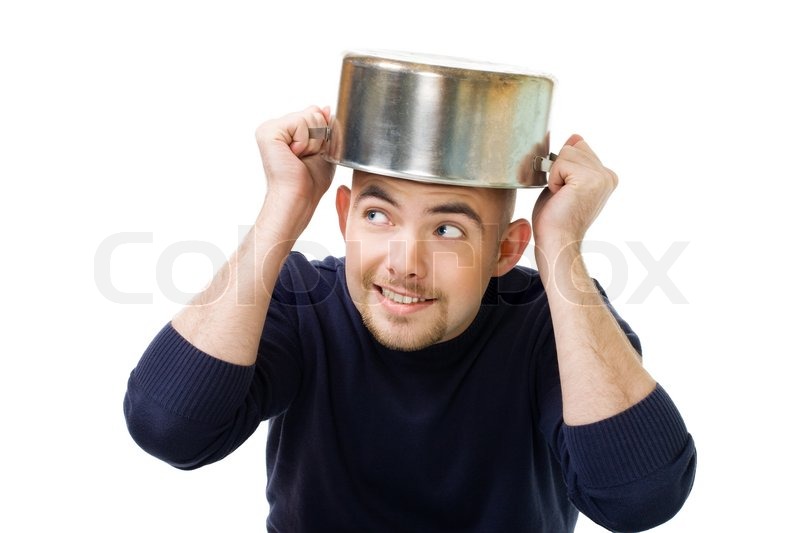 Afraid And Protecting His Stock Photo Afraid And Protecting His Stock Photo