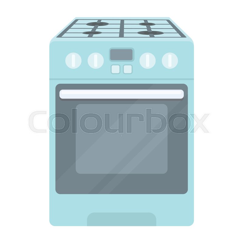 Kitchen Stove Icon In Cartoon Style Stock Vector Colourbox